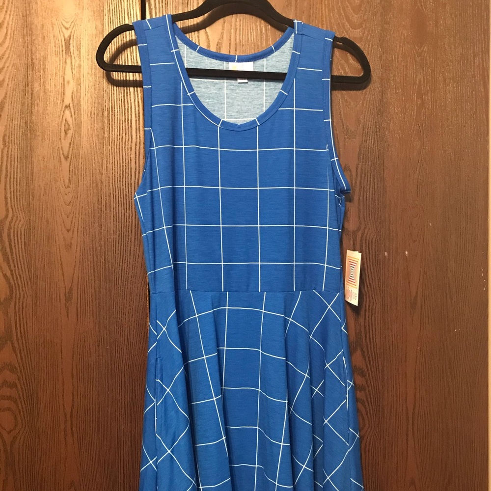 LuLaRoe Nicki dress blue white NWT Large